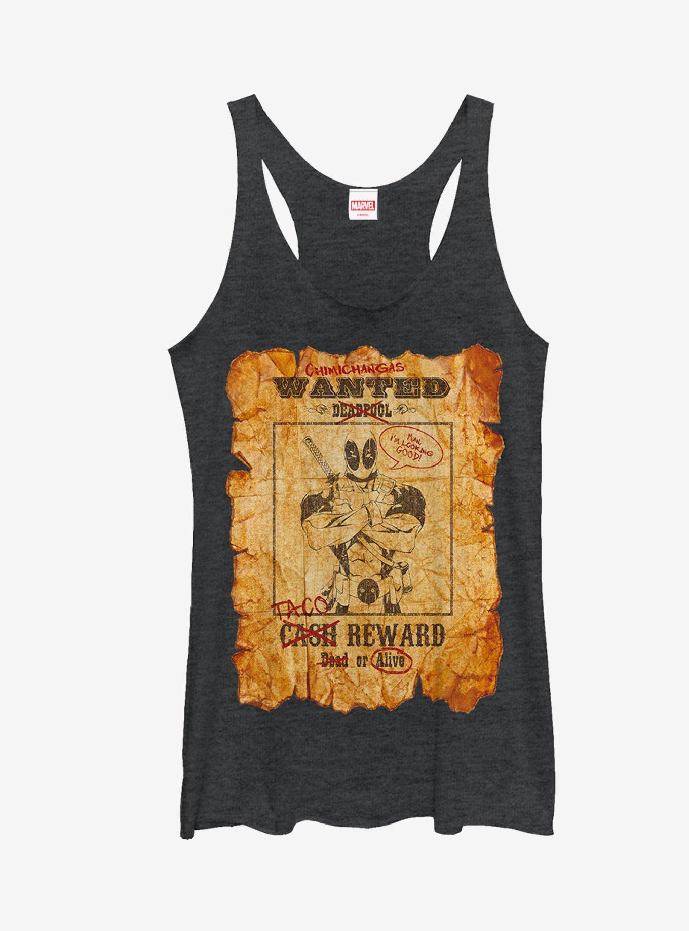 Marvel Deadpool Wanted Poster Girls Tank, BLK HTR, hi-res