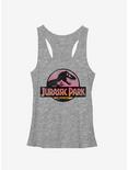 Jurassic Park Grey Sunset Logo Girls Tank Top, GRAY HTR, hi-res