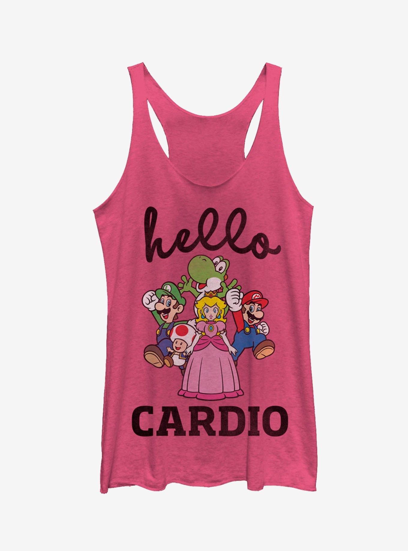 Super Mario Hello Cardio Girls Tank, PINK HTR, hi-res