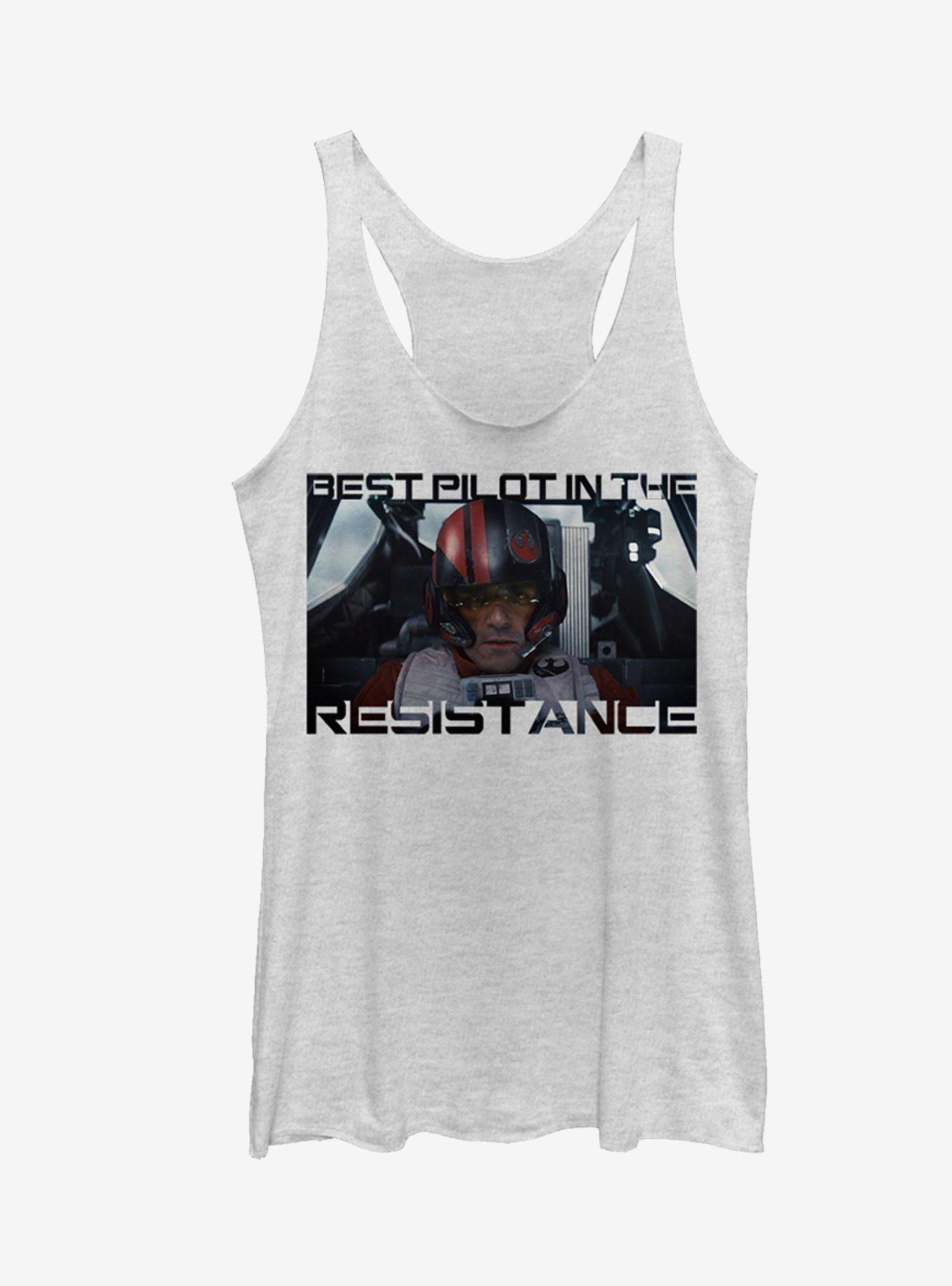 Star Wars Poe Best Pilot in the Resistance Girls Tanks, WHITE HTR, hi-res