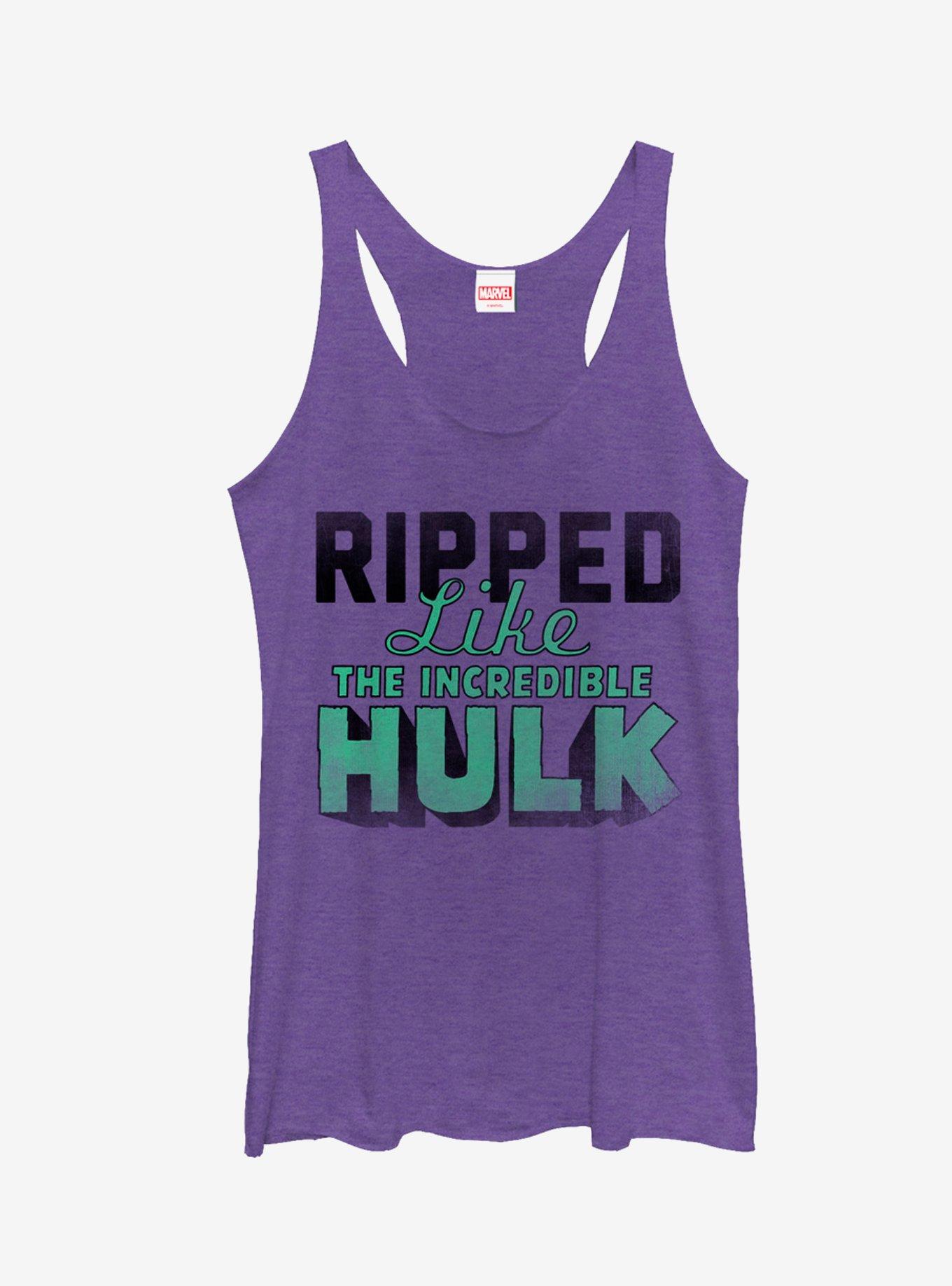 Hulk Ripped Like the Hulk Girls Tanks, PUR HTR, hi-res