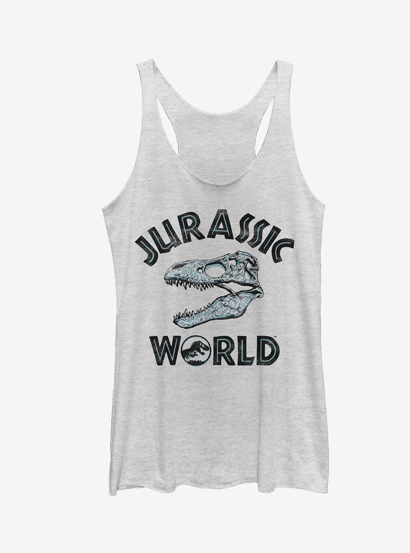 Jurassic World T. Rex Skull Girls Tank Top, WHITE HTR, hi-res