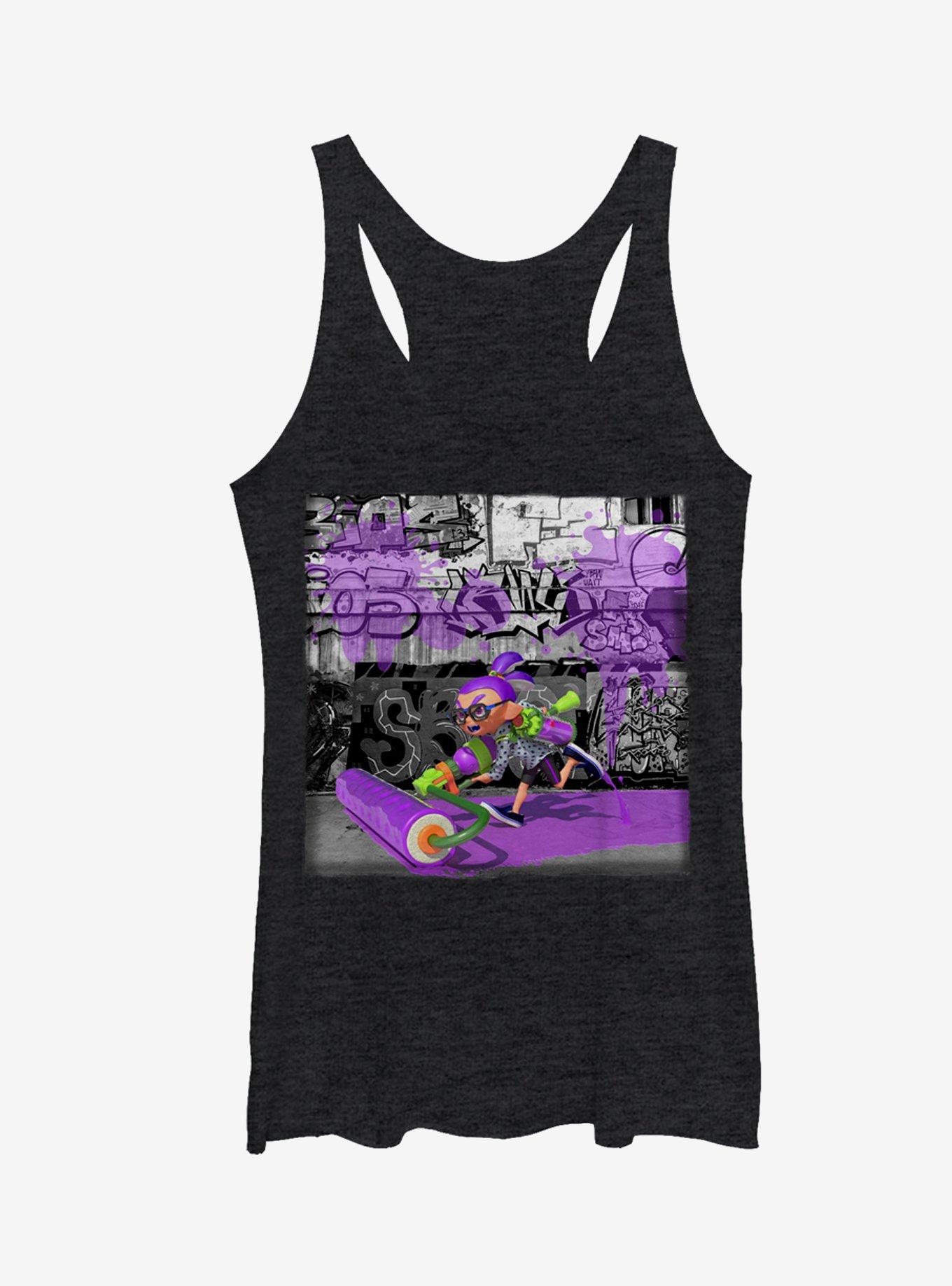 Nintendo Splatoon Inkling Graffiti Girls Tanks, BLK HTR, hi-res