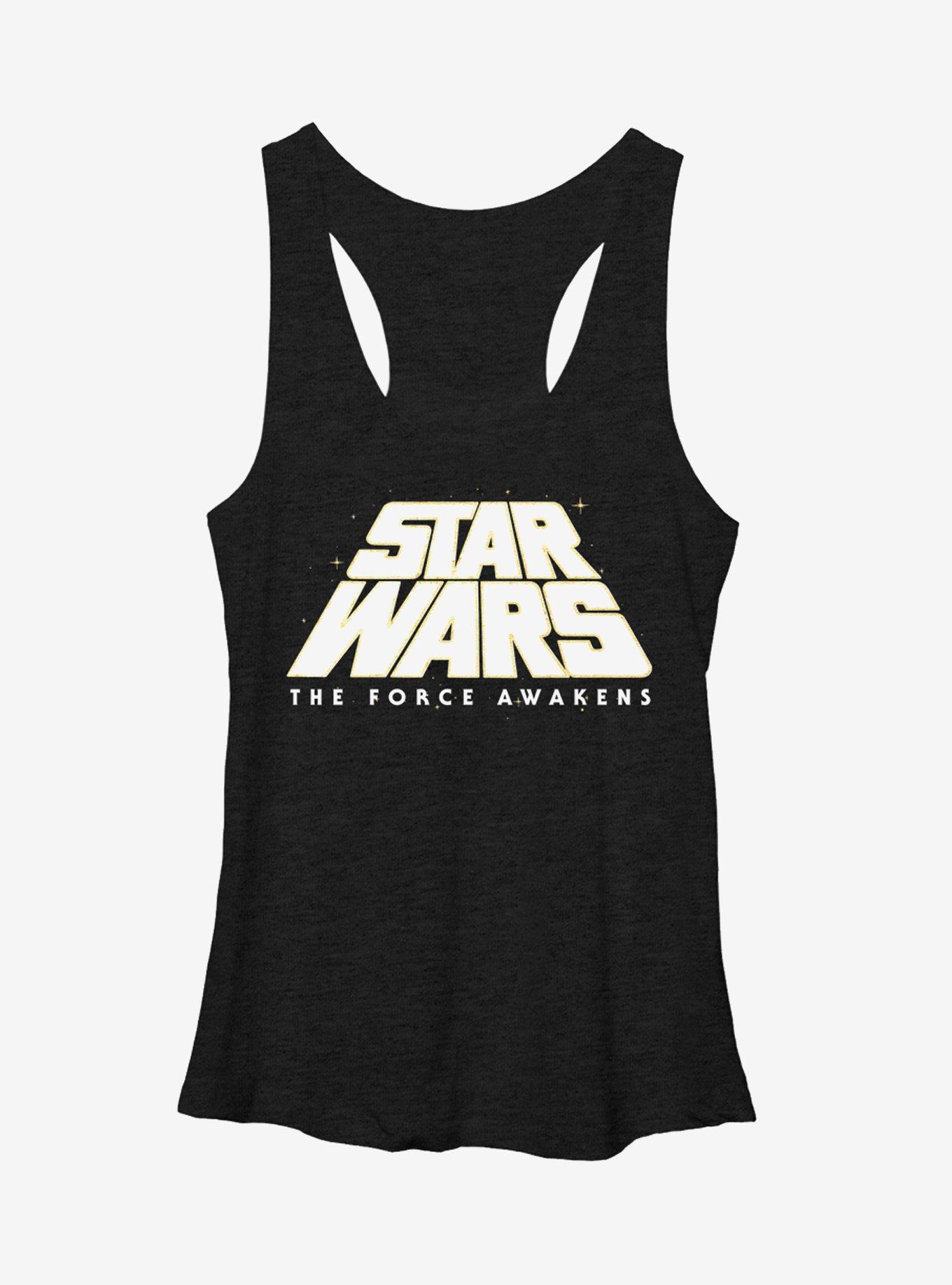 Star Wars Starry Episode VII Logo Girls Tanks - BLACK | Hot Topic