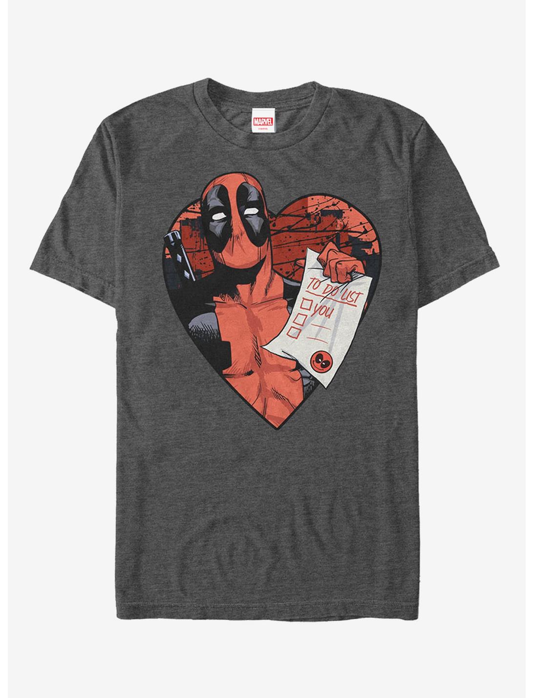 Marvel Deadpool Love To Do List T-Shirt, CHAR HTR, hi-res