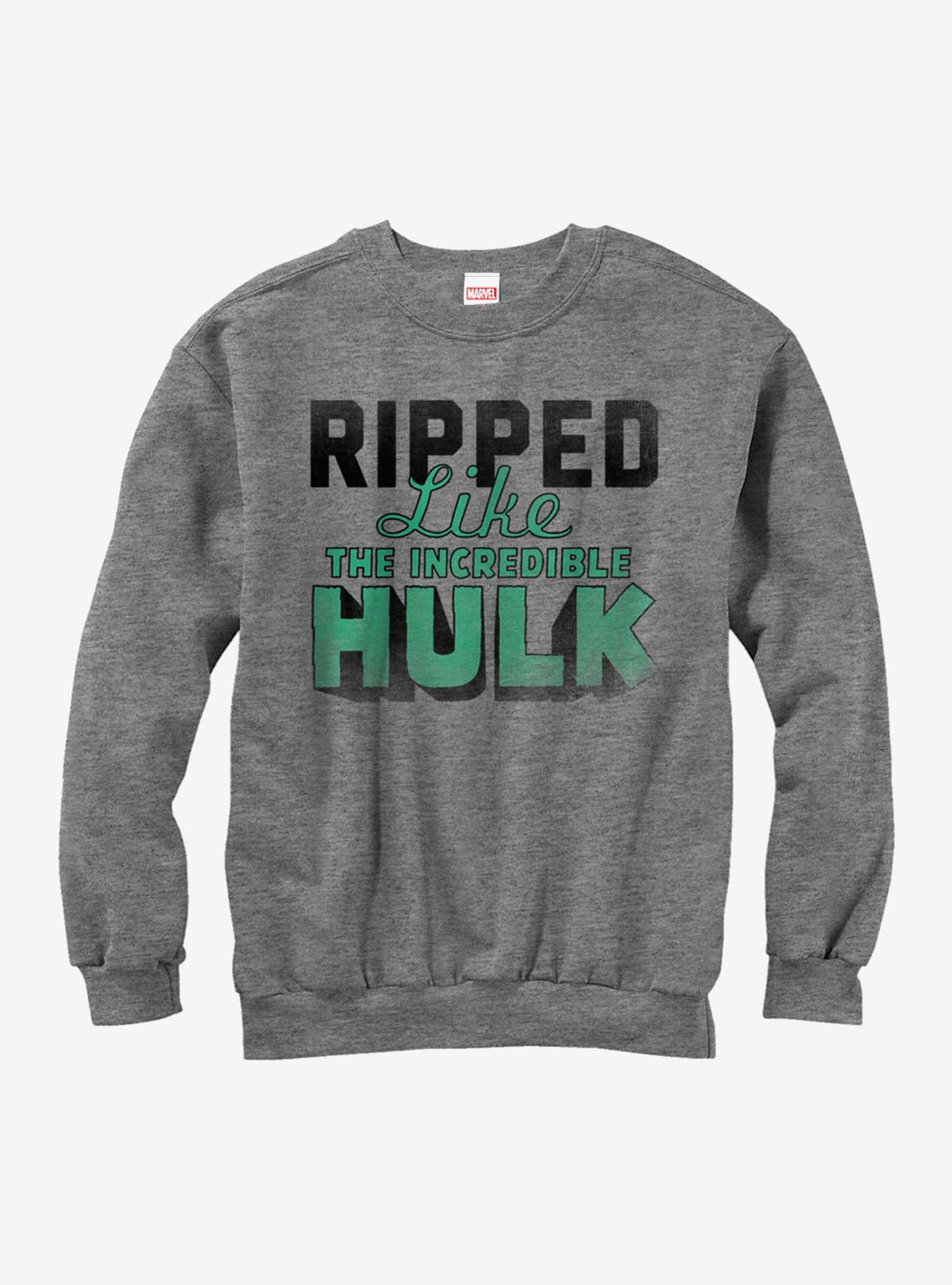 Hulk Ripped Like the Hulk Girls Sweatshirt, ATH HTR, hi-res