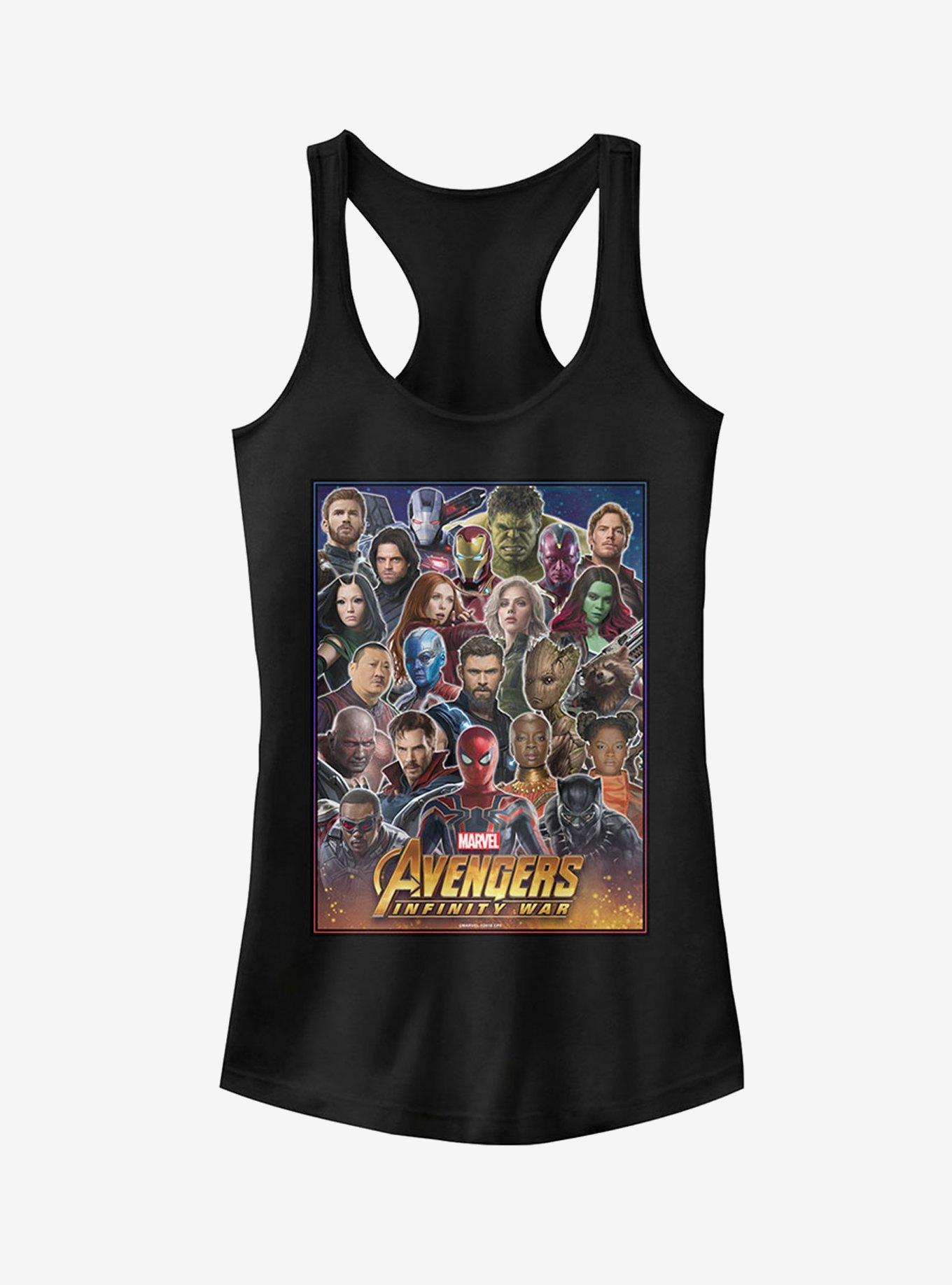 Marvel Avengers: Infinity War Hero Collage Girls Tanks, BLACK, hi-res