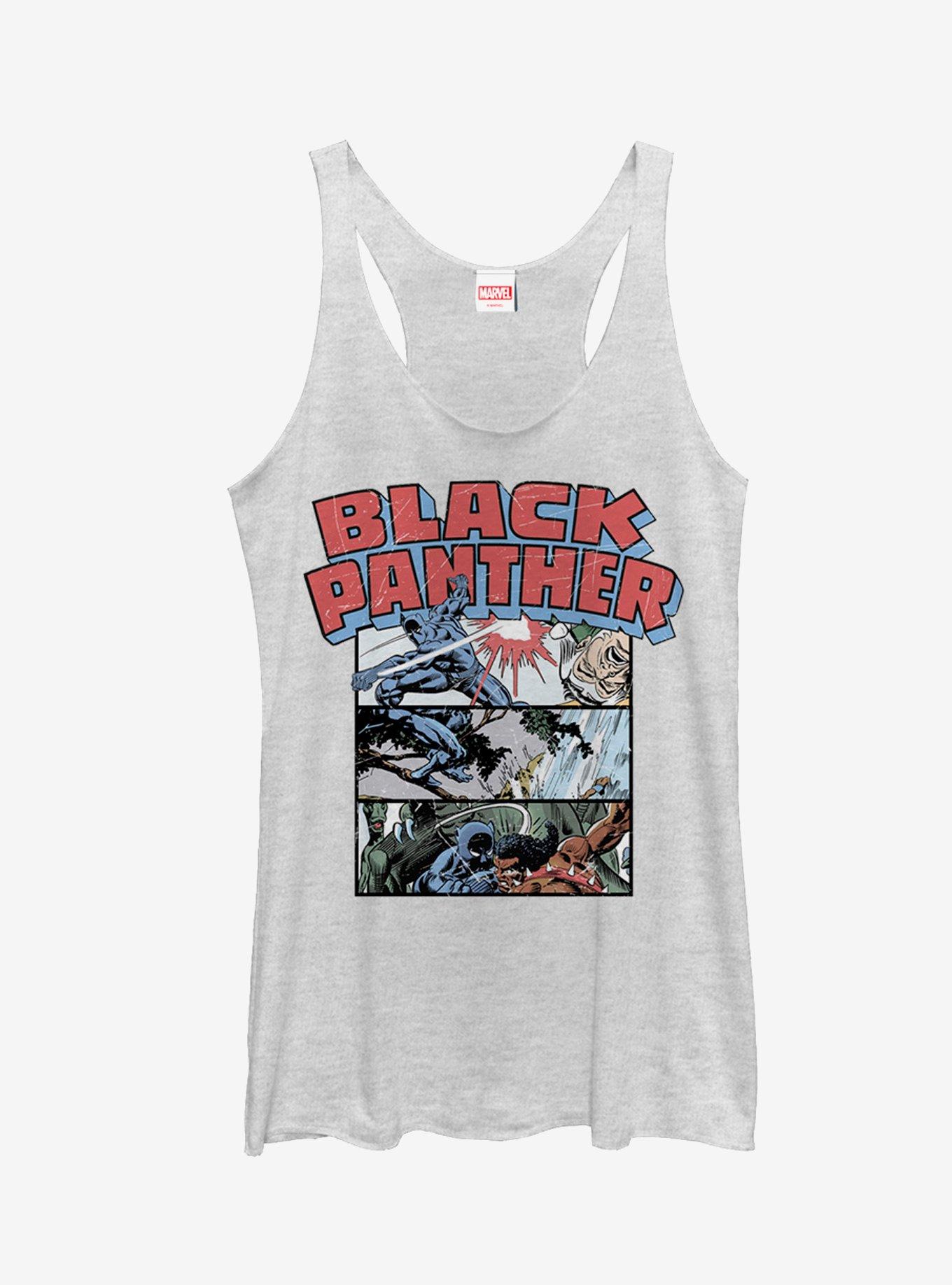 Marvel Black Panther Panels Girls Tanks, WHITE HTR, hi-res