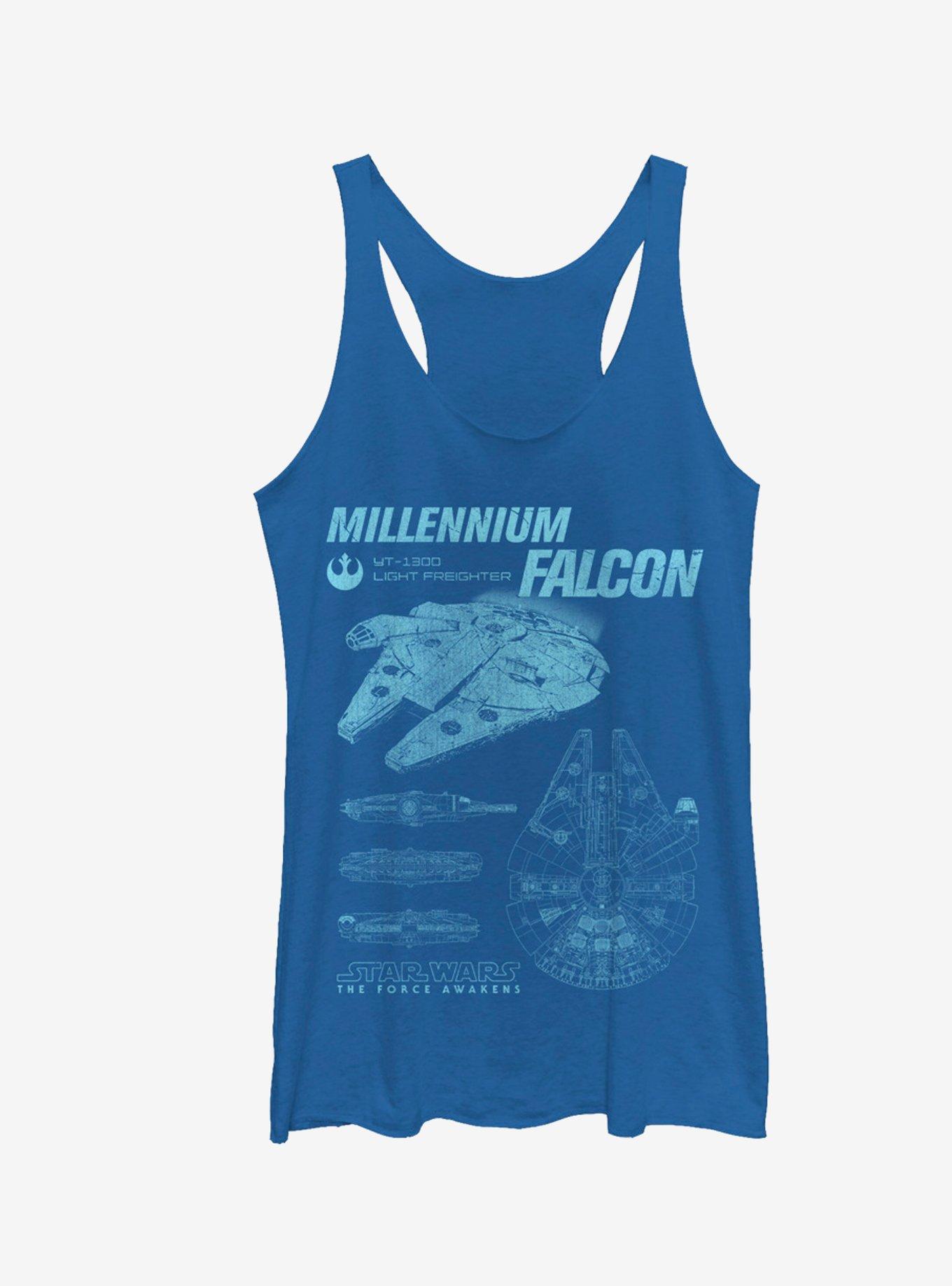 Star Wars Episode VII Millennium Falcon Blueprints Girls Tanks, ROY HTR, hi-res