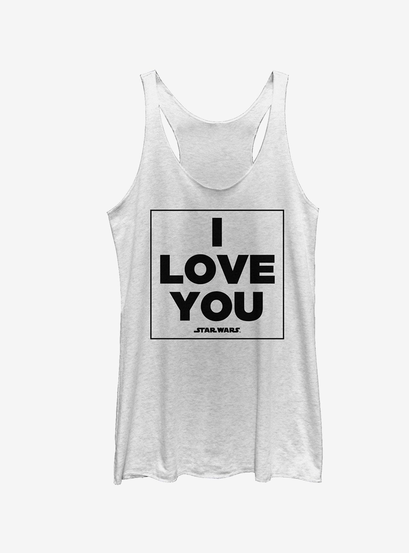 Star Wars Princess Leia I Love You Girls Tanks, WHITE HTR, hi-res