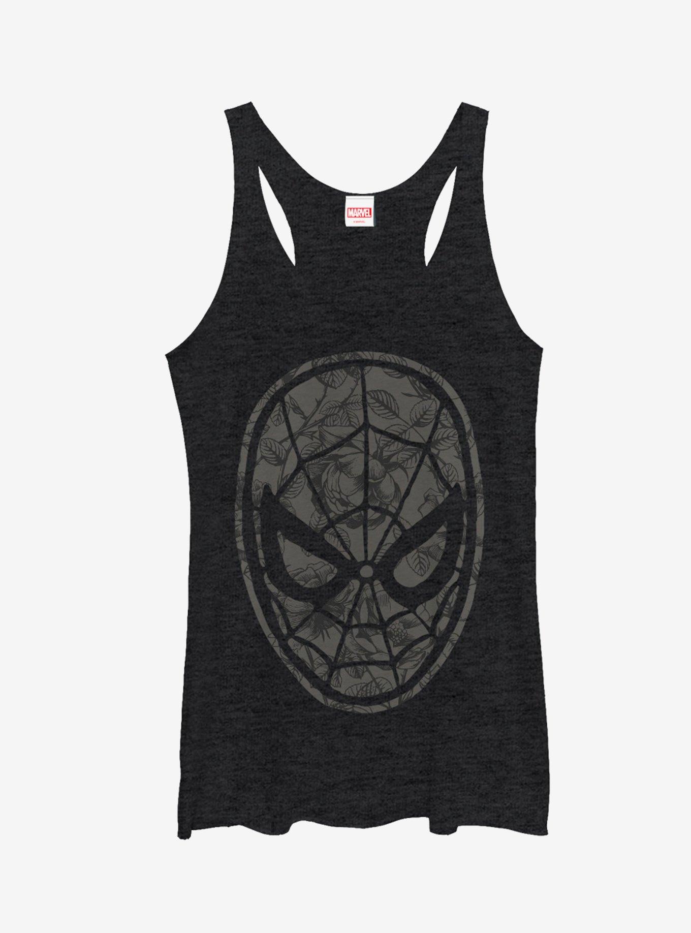 Marvel Spider-Man Grayscale Floral Print Girls Tanks, , hi-res