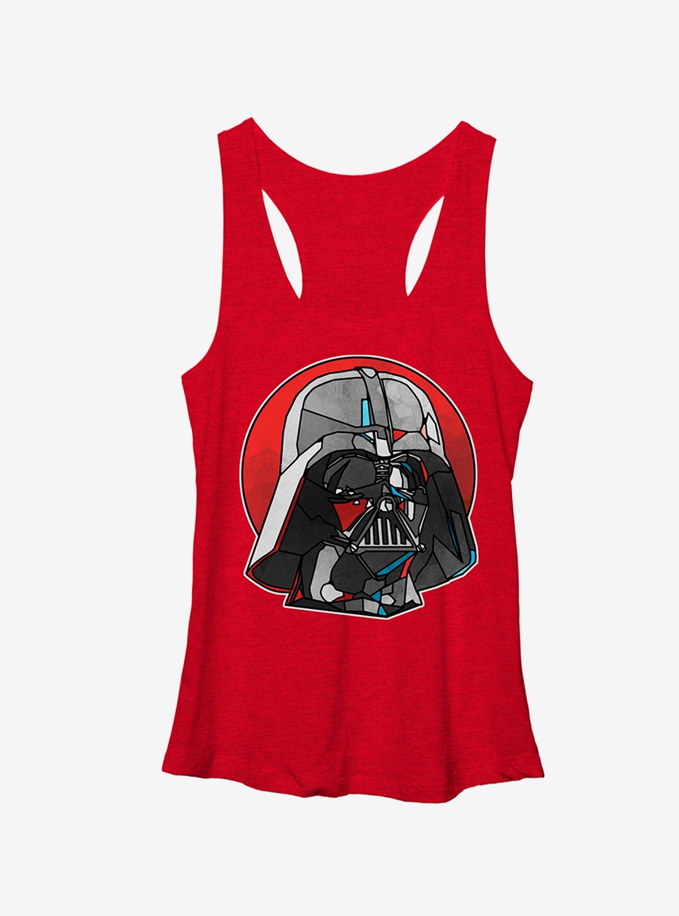 Star Wars Stained Glass Darth Vader Girls Tanks, RED HTR, hi-res