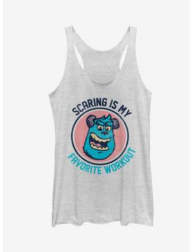 Monsters Inc. Sulley Scaring is My Favorite Workout Girls Tanks, WHITE HTR, hi-res