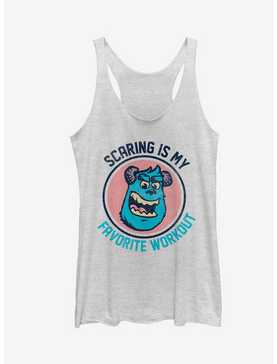 Monsters Inc. Sulley Scaring is My Favorite Workout Girls Tanks, WHITE HTR, hi-res
