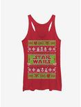 Star Wars Ugly Christmas Sweater Come to the Merry Side Girls Tanks, RED HTR, hi-res