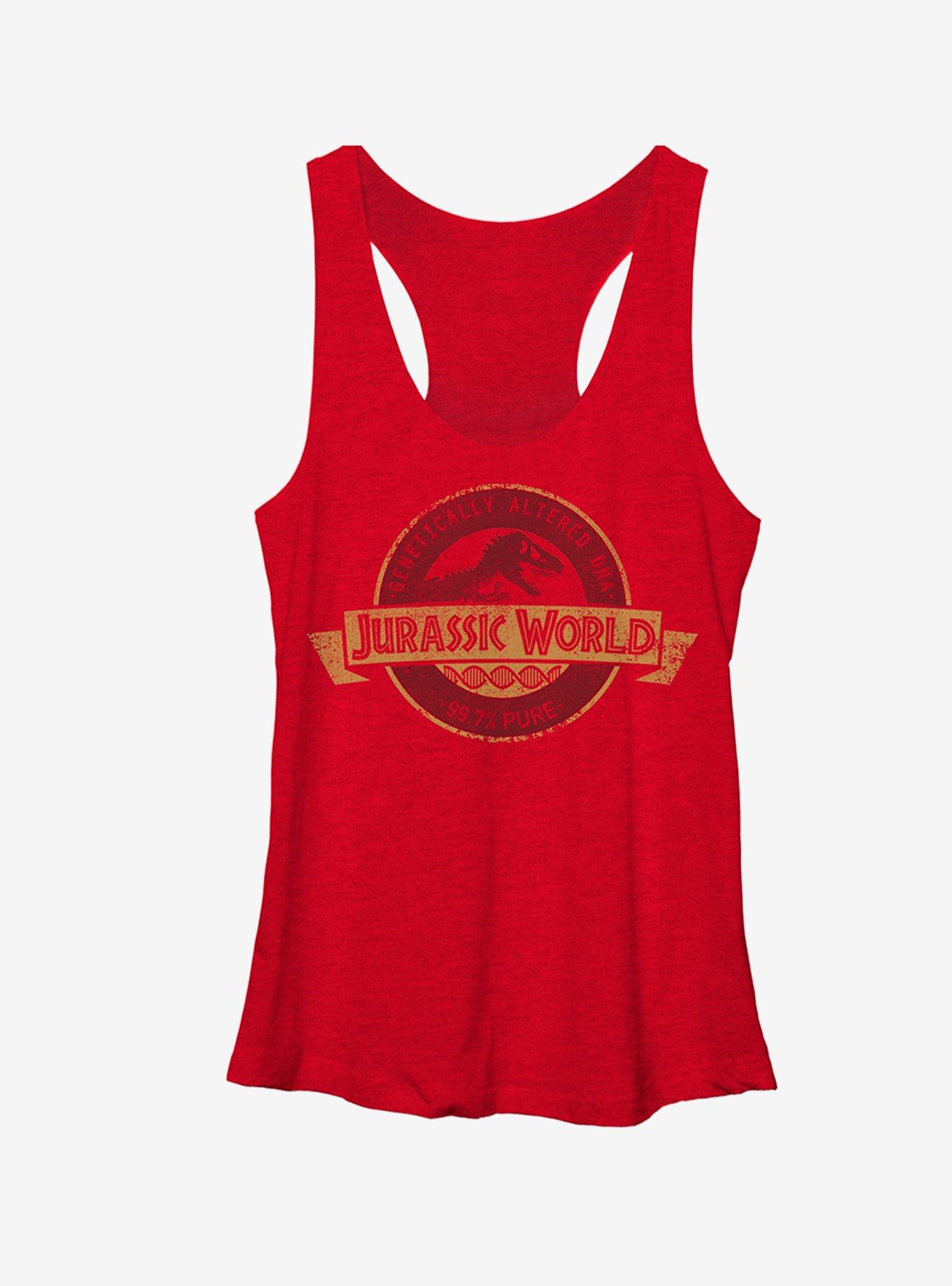 Jurassic World Genetically Altered Logo Girls Tank Top, RED HTR, hi-res