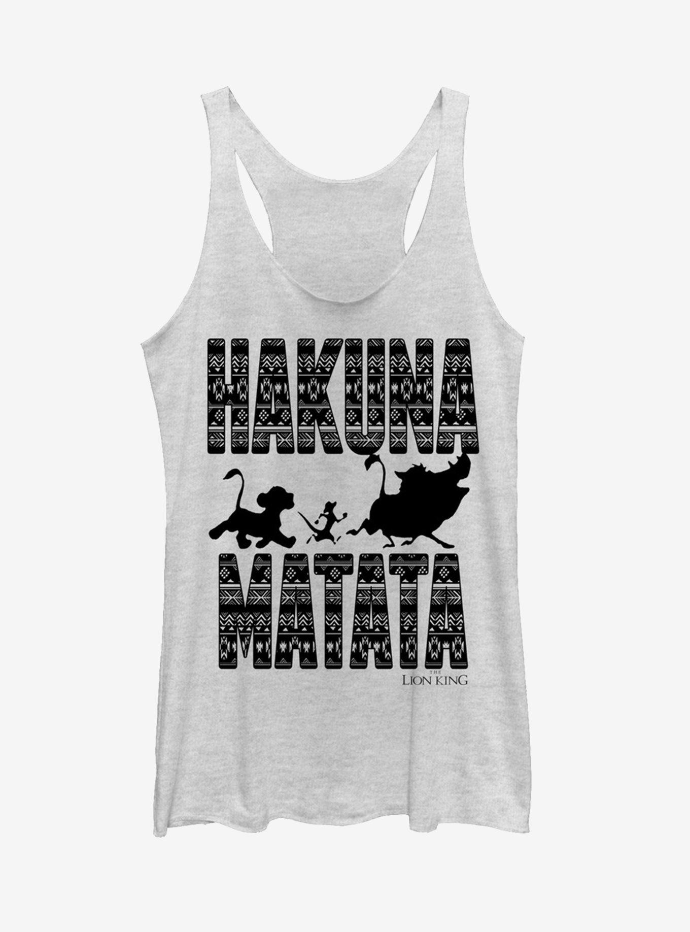 Lion King Hakuna Matata Girls Tanks, WHITE HTR, hi-res