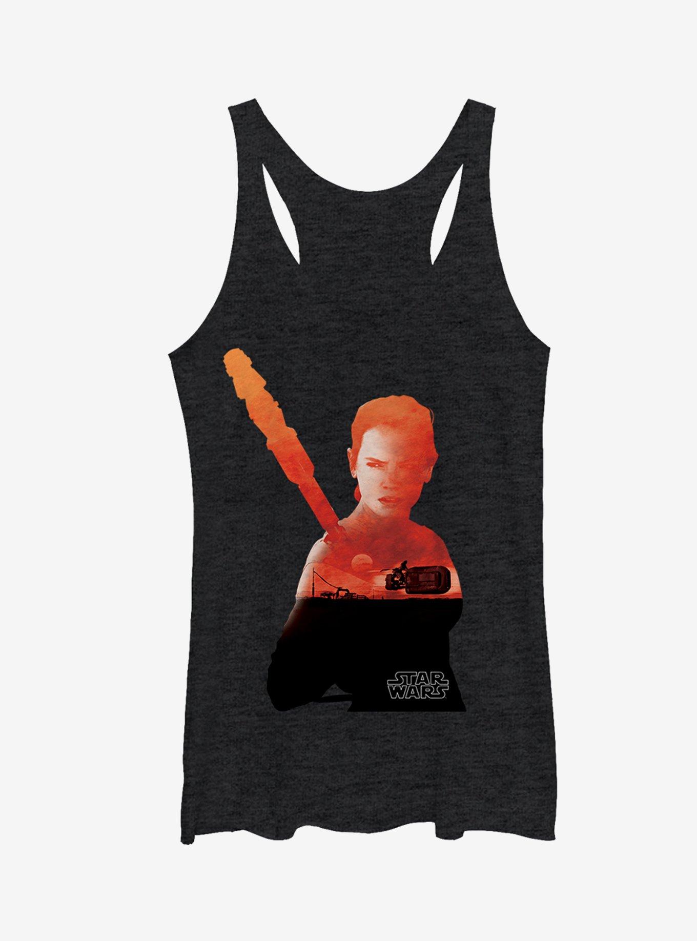 Star Wars Rey Speeder Silhouette Girls Tanks, , hi-res