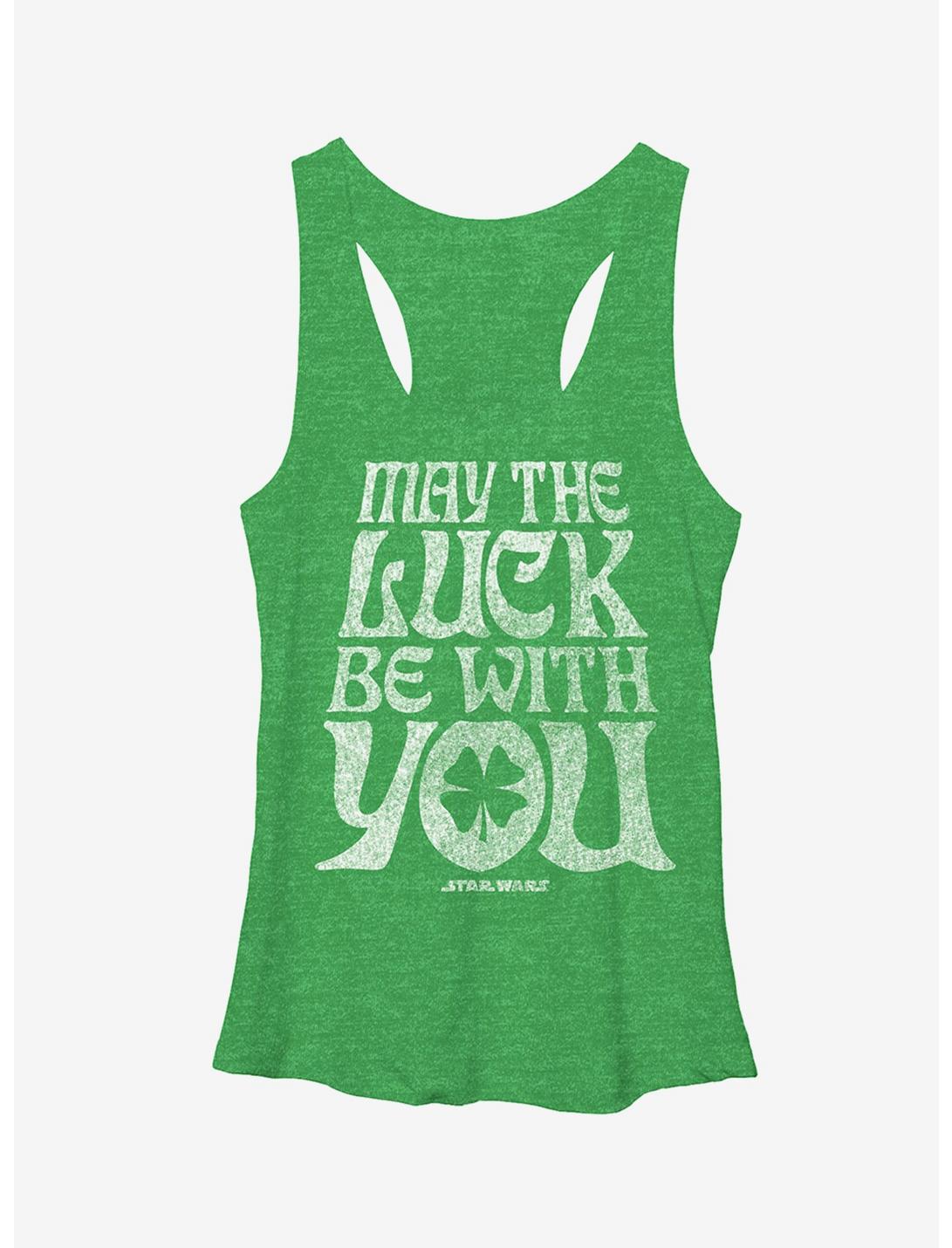 Star Wars St. Patrick's Day May the Luck Be With You Girls Tank, ENVY, hi-res