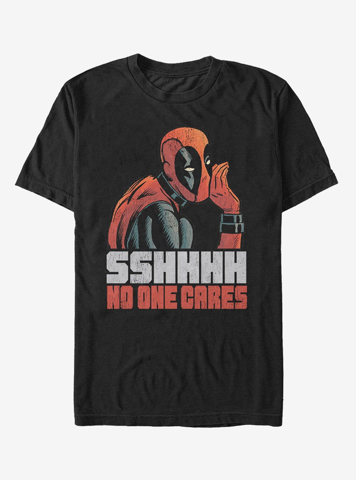 Marvel Deadpool No One Cares T-Shirt, BLACK, hi-res