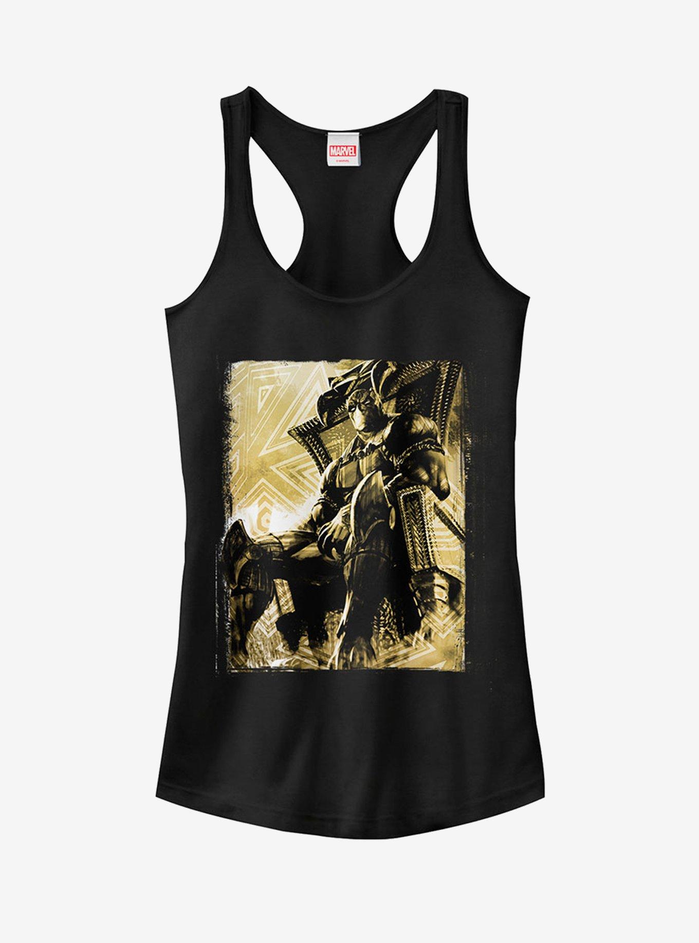 Marvel Black Panther Throne Girls Tanks, BLACK, hi-res