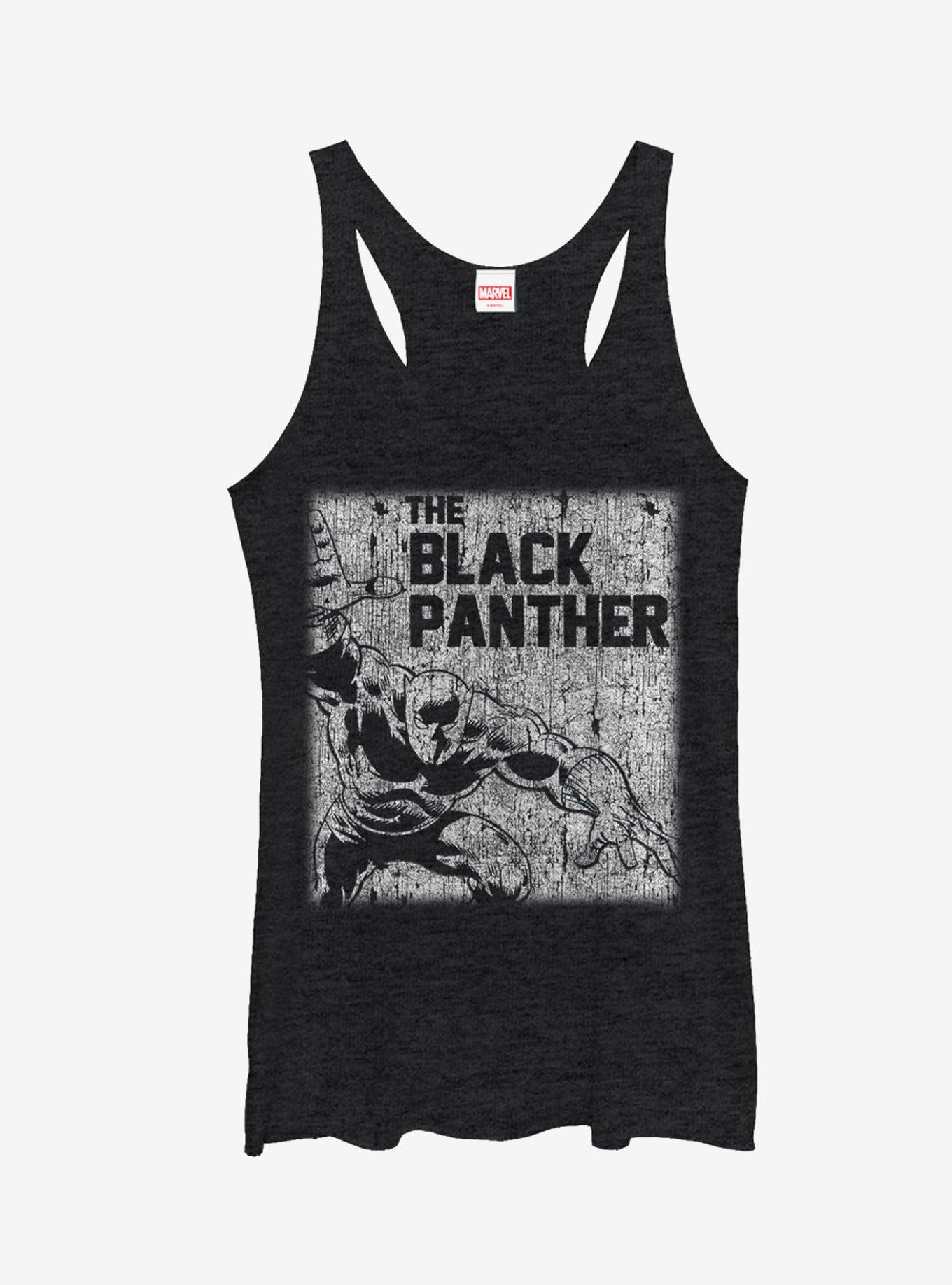 Marvel Black Panther Chalk Print Girls Tanks, BLK HTR, hi-res