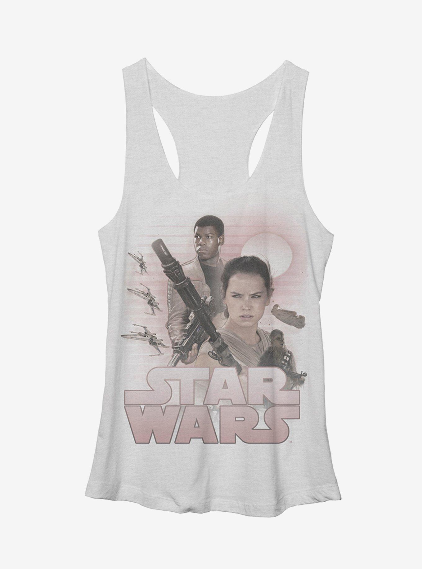 Star Wars Classic Rey and Finn Girls Tanks, WHITE HTR, hi-res