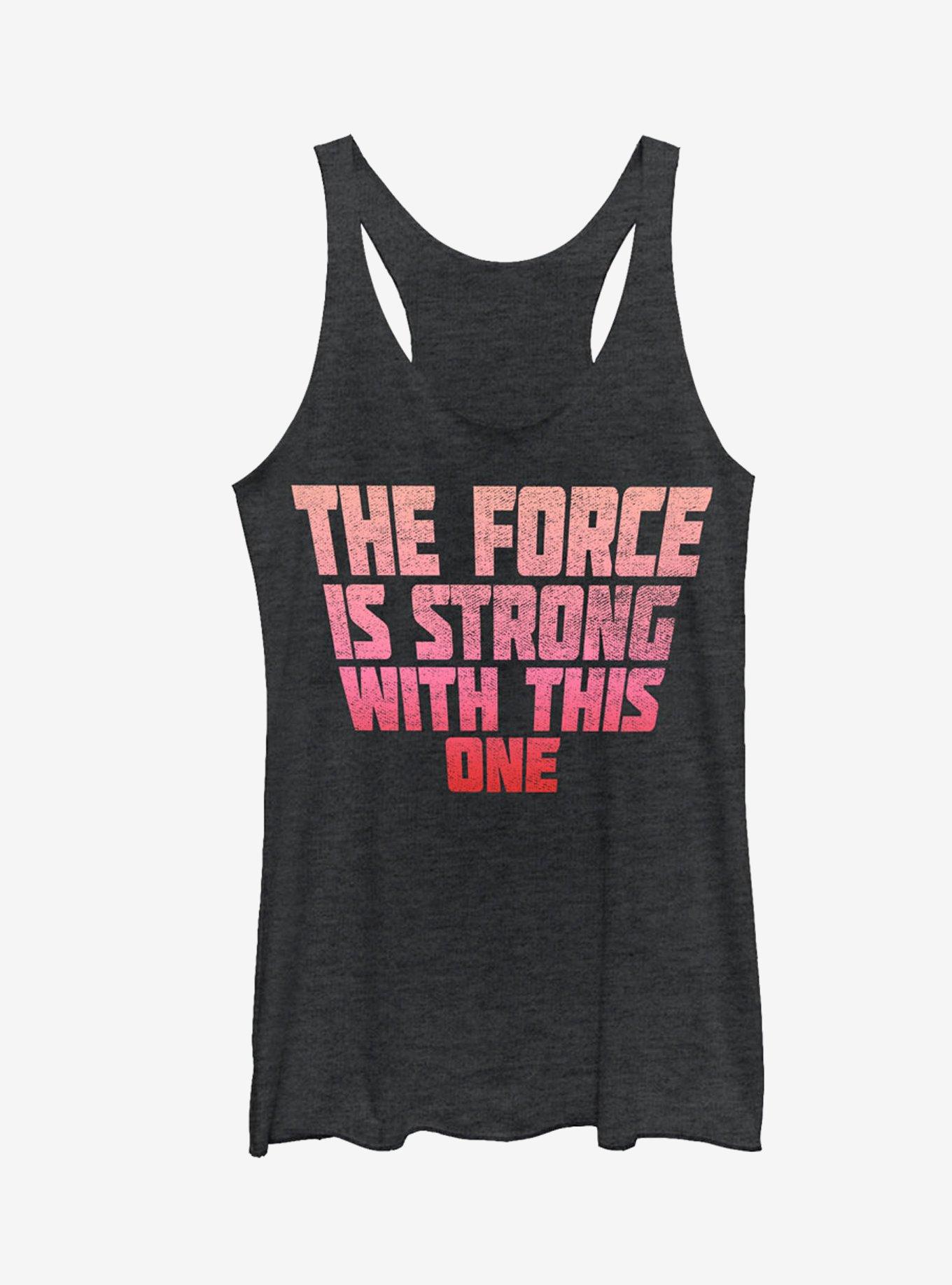 Star Wars Force is Strong With This One Girls Tanks, BLK HTR, hi-res
