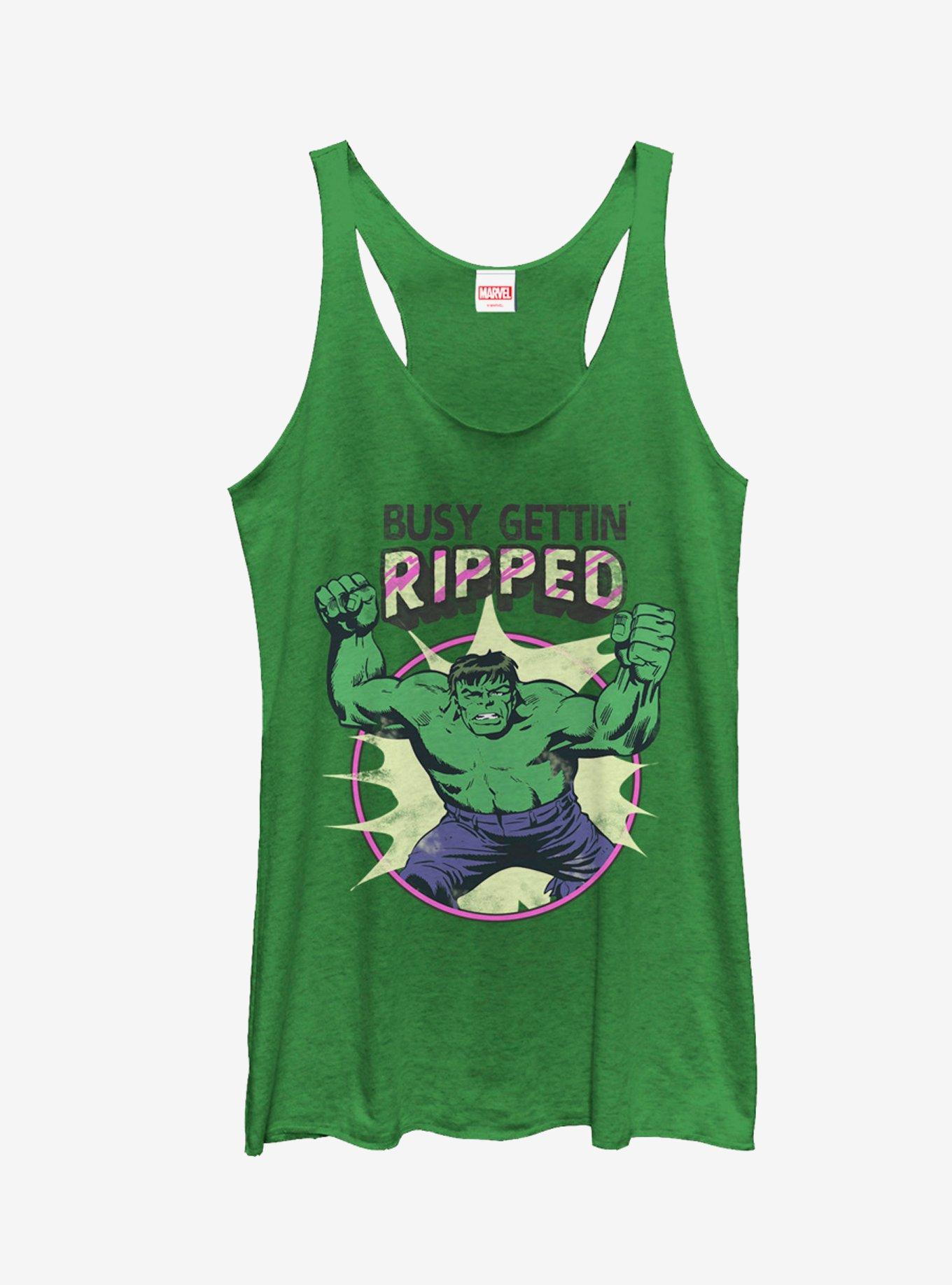 Marvel Hulk Getting Ripped Girls Tanks, ENVY, hi-res