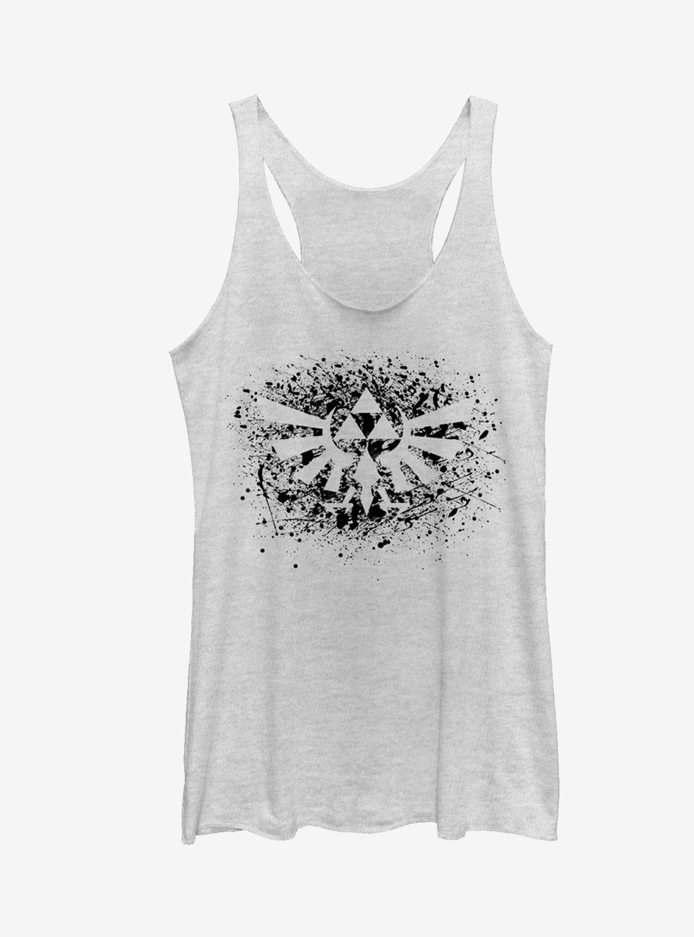 Nintendo Legend of Zelda Triforce Paint Splatter Print Girls Tanks