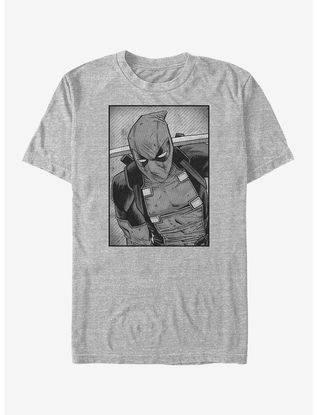 Marvel Deadpool Comic Grayscale T-Shirt, ATH HTR, hi-res