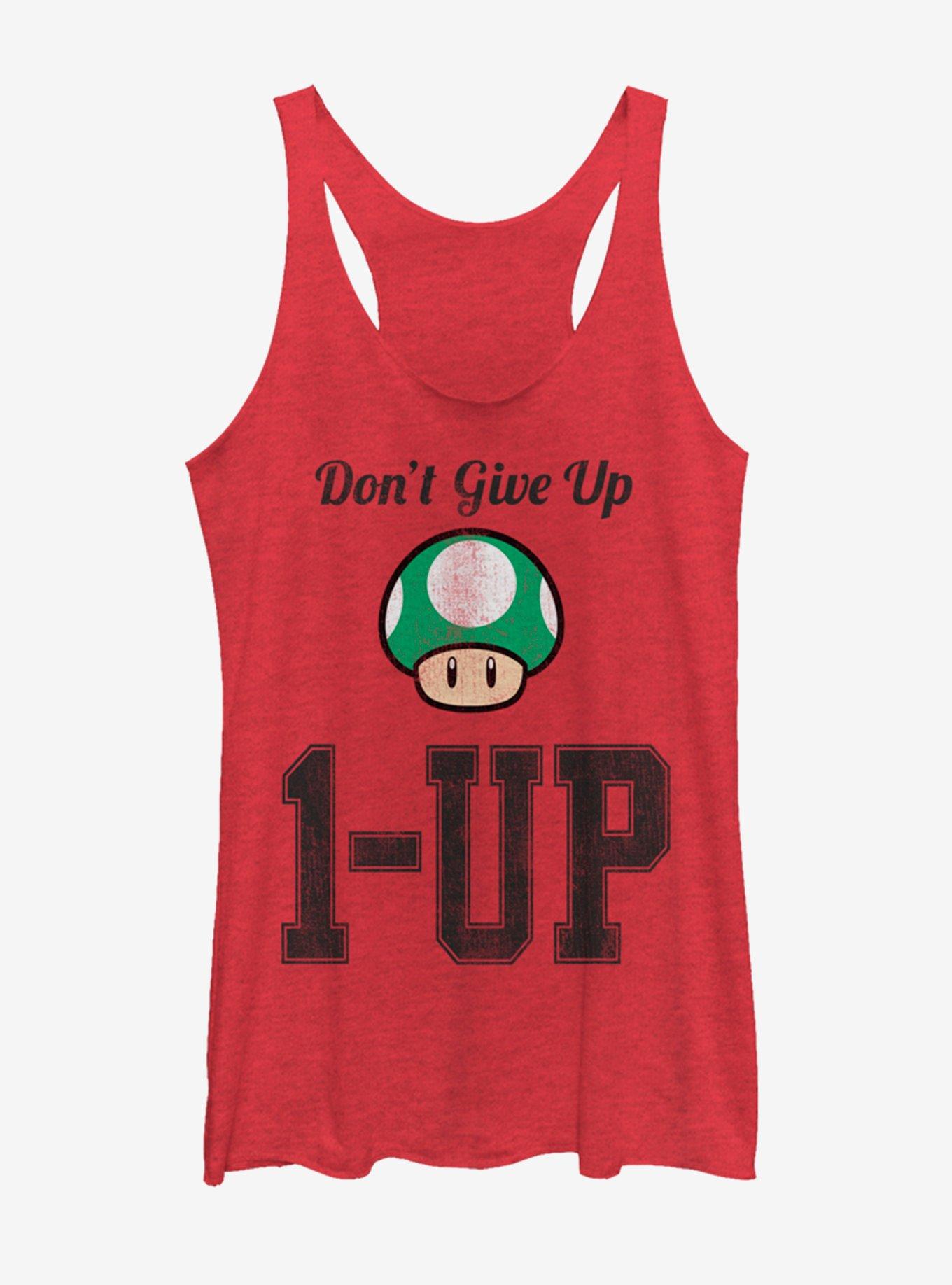 Nintendo Don't Give Up Level Up Mushroom Girls Tanks, RED HTR, hi-res