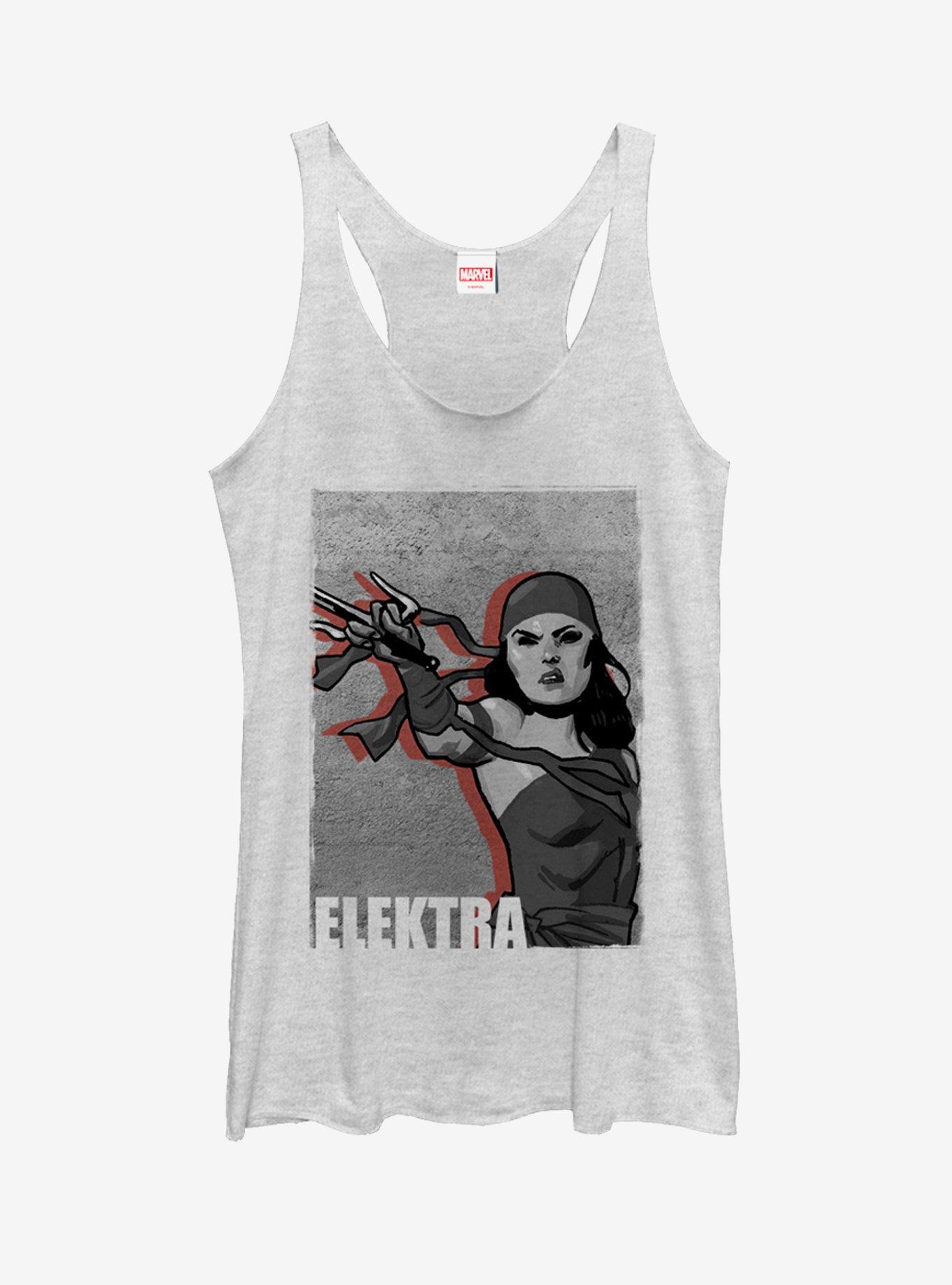 Marvel Elektra Grayscale Girls Tanks