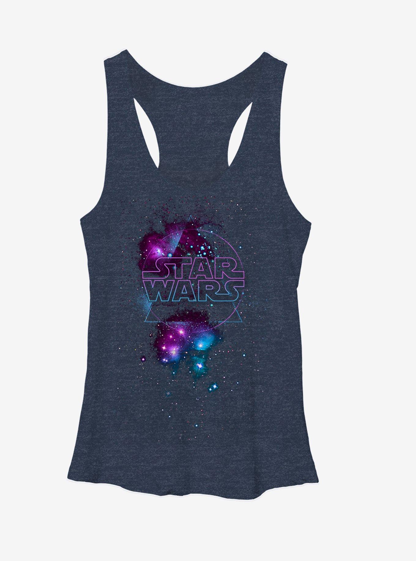 Star Wars Galactic Logo Girls Tanks, NAVY HTR, hi-res