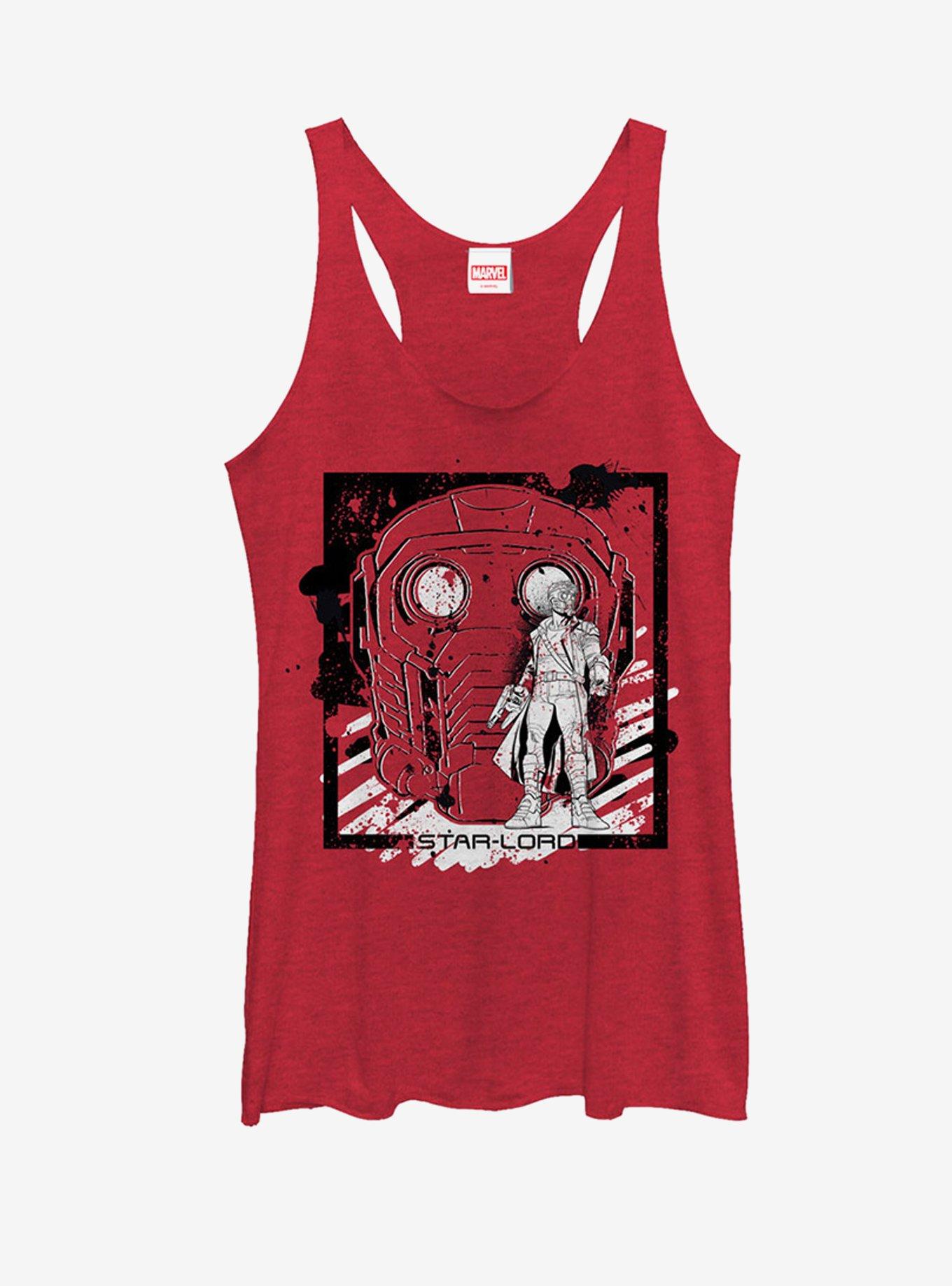 Guardians Of The Galaxy Guardians of the Galaxy Star-Lord Face Girls Tanks, RED HTR, hi-res