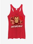 Marvel Iron Man Invincible Heart Girls Tanks, RED HTR, hi-res
