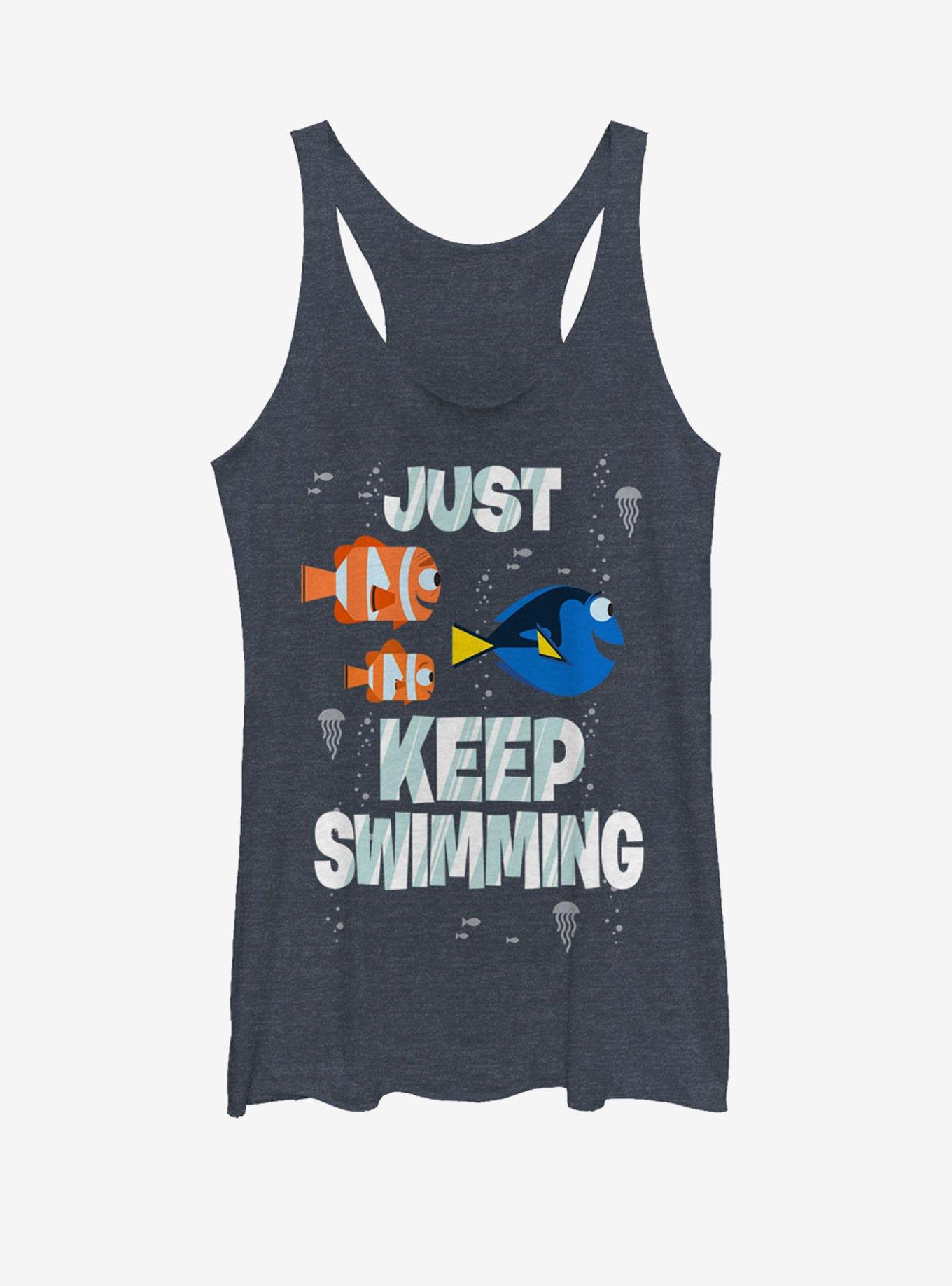 Disney Pixar Finding Dory Just Keep Swimming Girls Tank, NAVY HTR, hi-res