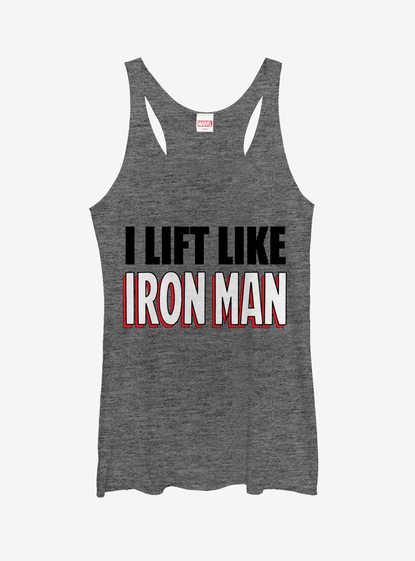 Iron Man Lift Like Iron Man Girls Tanks - GREY | Hot Topic