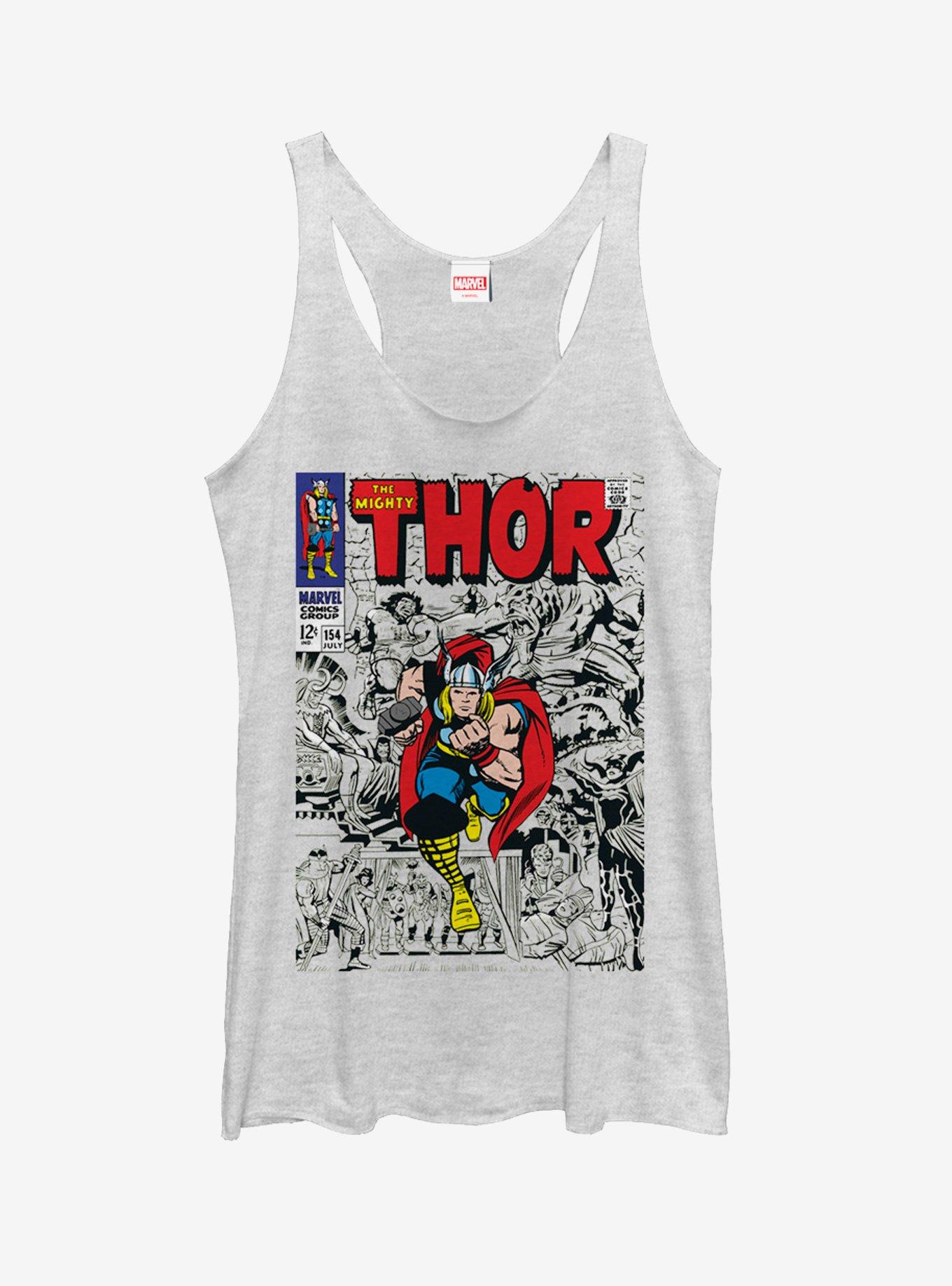 Marvel Mighty Thor Comic Book Cover Print Girls Tanks, , hi-res