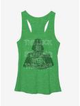 Star Wars St. Patrick's Day Darth Vader Luck is Strong Girls Tank, ENVY, hi-res