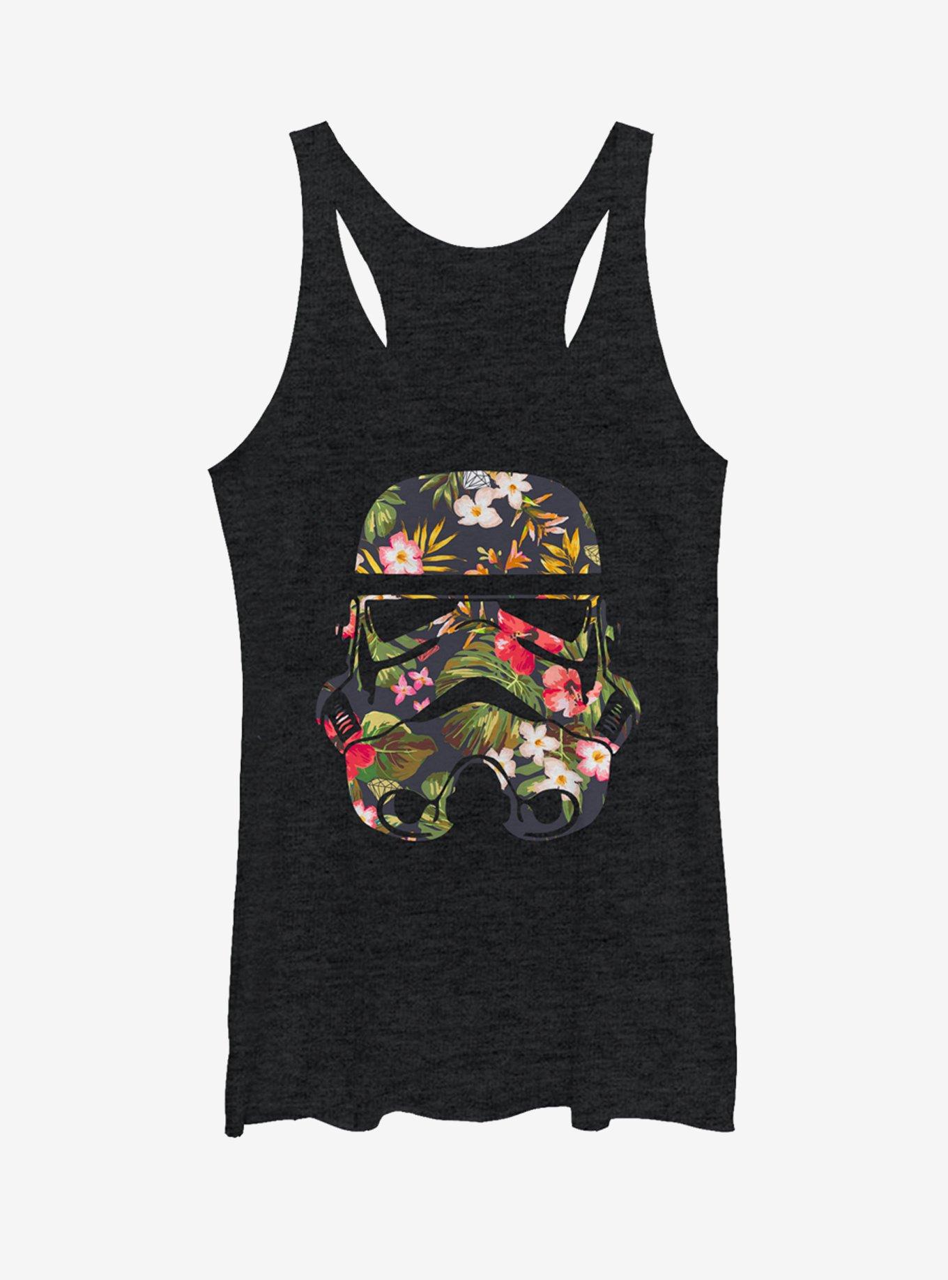 Star Wars Tropical Stormtrooper Girls Tank Top, BLK HTR, hi-res