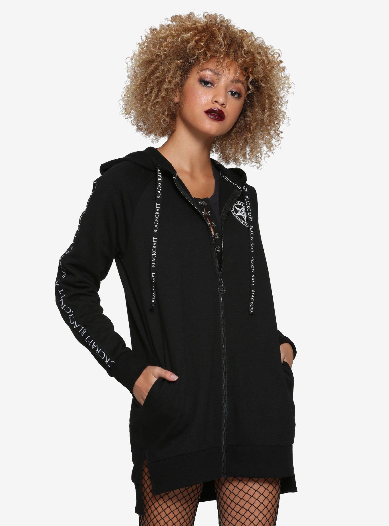 BlackCraft Witching Hour Girls Long Hoodie, BLACK, hi-res