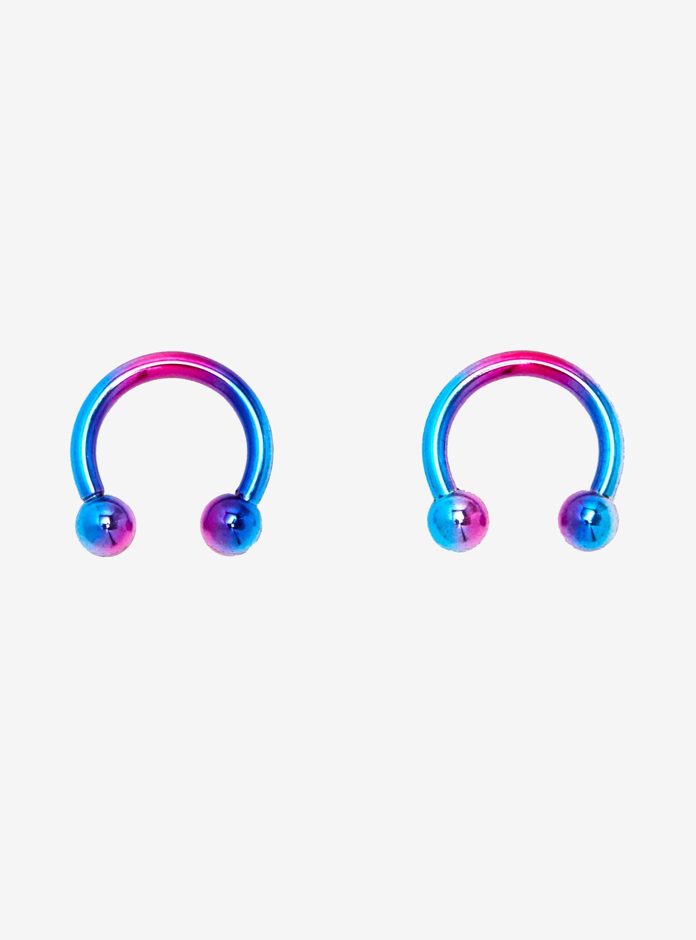 Steel Pink & Blue Ombre Circular Barbell 2 Pack, MULTI, hi-res