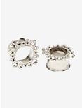 Black Double Circle Flare Tunnel Plug 2 Pack, SILVER, hi-res