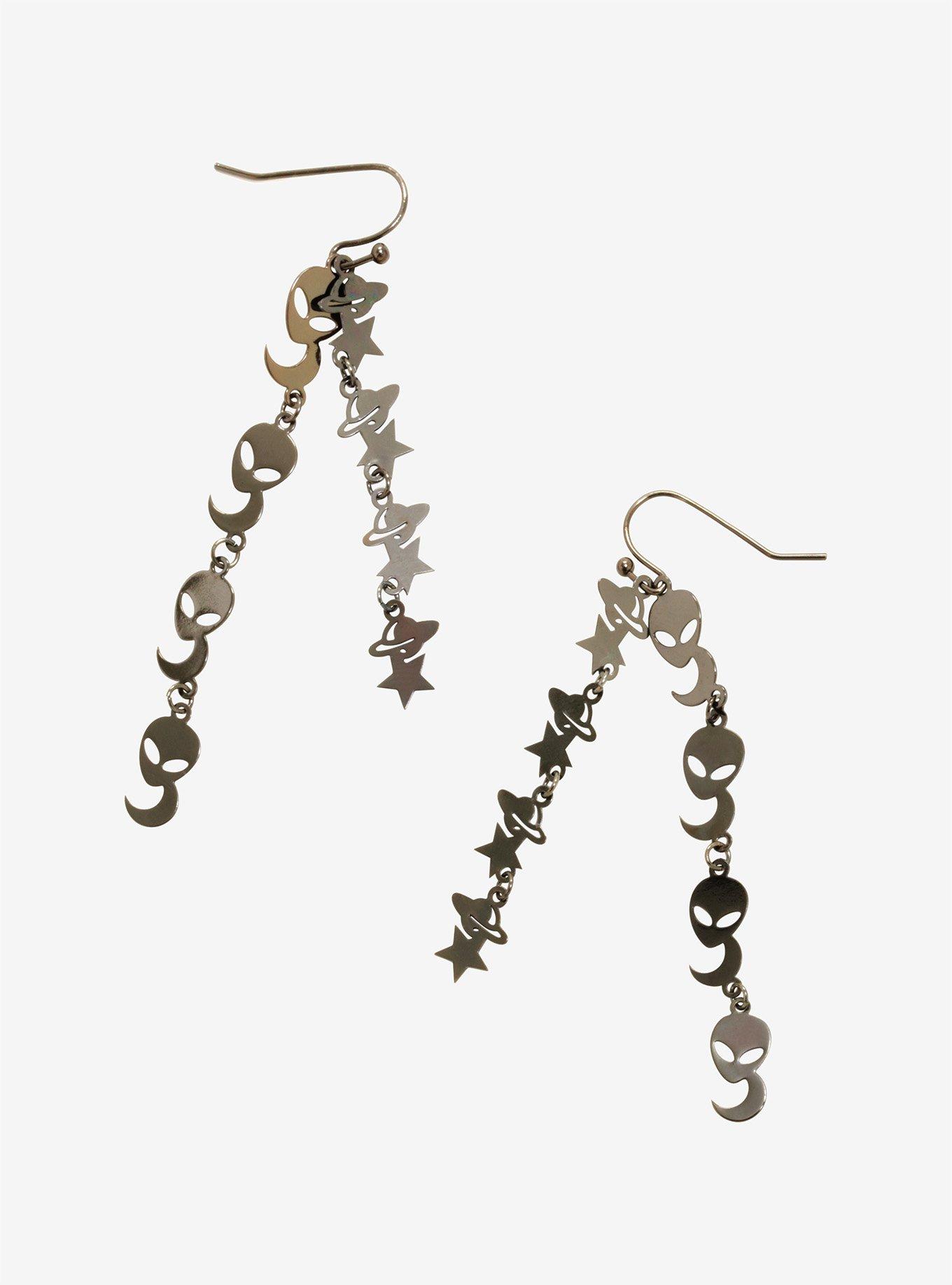 Outer Space Chain Earrings - BoxLunch Exclusive, , hi-res