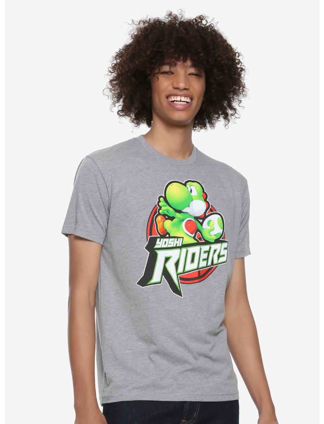 Nintendo Super Mario Bros. Yoshi Riders T-Shirt - BoxLunch Exclusive, GREY, hi-res