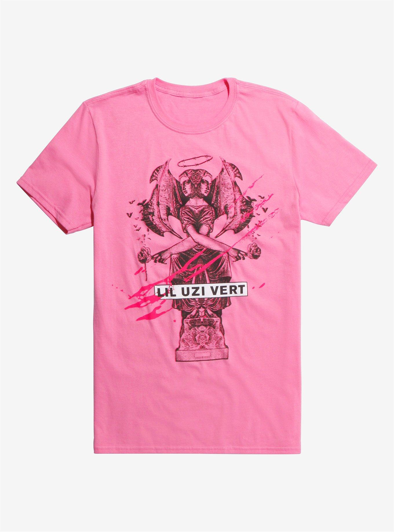 Lil Uzi Vert Angel Statue Logo T-Shirt, PINK, hi-res