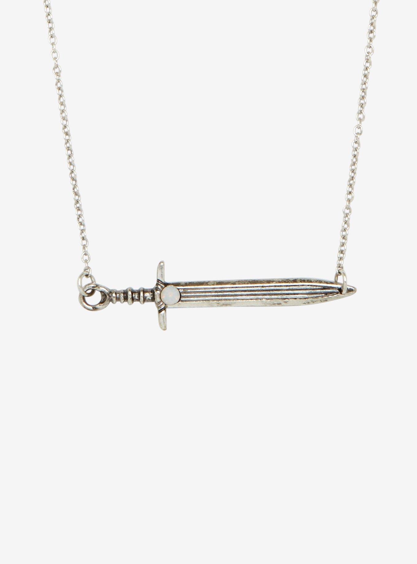 Sword Opalescent Gem Necklace, , hi-res