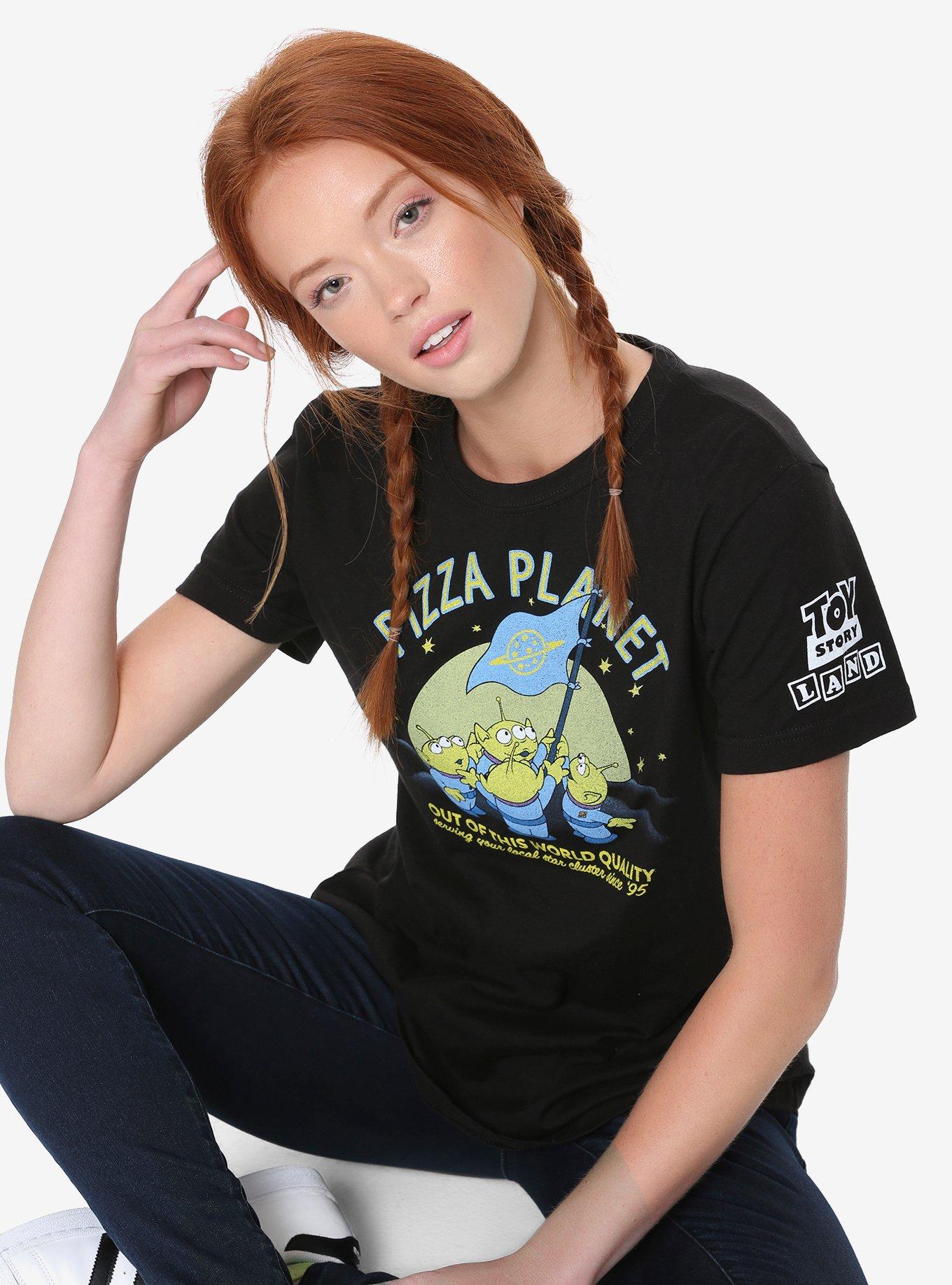 Disney Pixar Toy Story Land Pizza Planet Moon Womens Tee - BoxLunch Exclusive, BLUE, hi-res