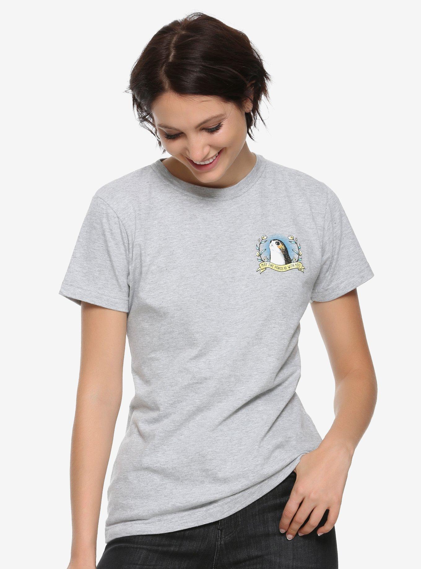 Star Wars Porgs Floral Banner Womens T-Shirt - BoxLunch Exclusive, MINT, hi-res